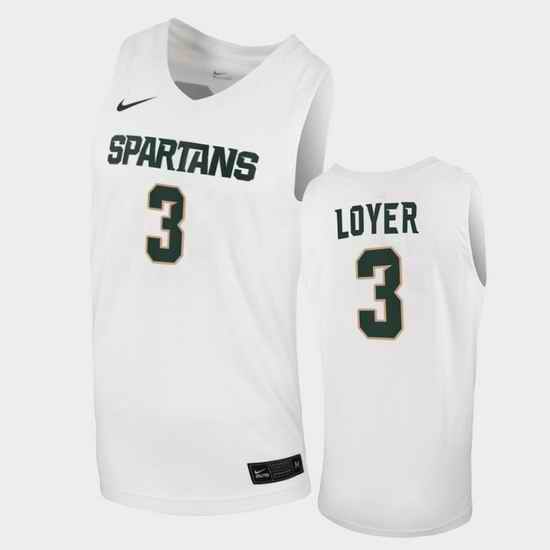 Men Michigan State Spartans Foster Loyer Replica White Basketball 2020 21 Jersey